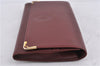 Authentic Cartier Must de Cartier Clutch Bag Leather Bordeaux Red 5226C