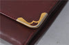 Authentic Cartier Must de Cartier Clutch Bag Leather Bordeaux Red 5226C