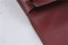 Authentic Cartier Must de Cartier Clutch Bag Leather Bordeaux Red 5226C