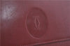 Authentic Cartier Must de Cartier Clutch Bag Leather Bordeaux Red 5226C