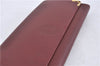 Authentic Cartier Must de Cartier Clutch Bag Leather Bordeaux Red 5226C