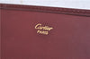 Authentic Cartier Must de Cartier Clutch Bag Leather Bordeaux Red 5226C