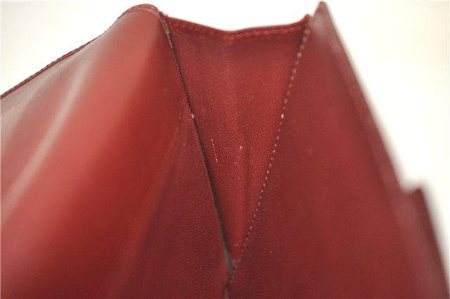 Authentic Cartier Must de Cartier Clutch Bag Leather Bordeaux Red 5226C