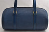 Authentic Louis Vuitton Epi Soufflot Hand Bag Blue M52225 LV 5226I