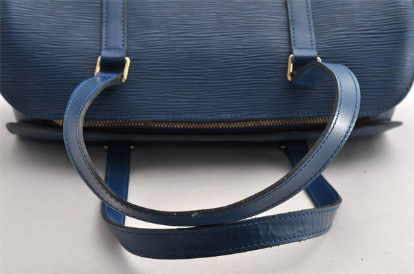 Authentic Louis Vuitton Epi Soufflot Hand Bag Blue M52225 LV 5226I