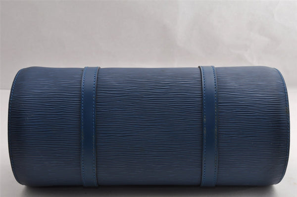 Authentic Louis Vuitton Epi Soufflot Hand Bag Blue M52225 LV 5226I