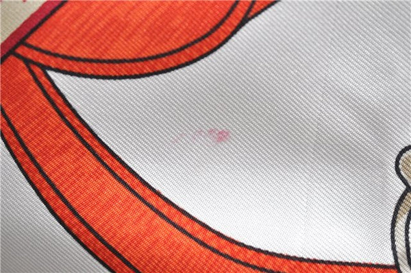 Authentic HERMES Carre 90 Scarf "Eperon d'or" Silk Gray 5228D