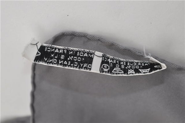 Authentic HERMES Carre 90 Scarf "Eperon d'or" Silk Gray 5228D