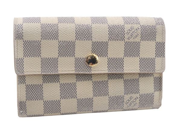 Auth LOUIS VUITTON Damier Azur Portefeuille Alexandra Wallet N63068 LV 5230C