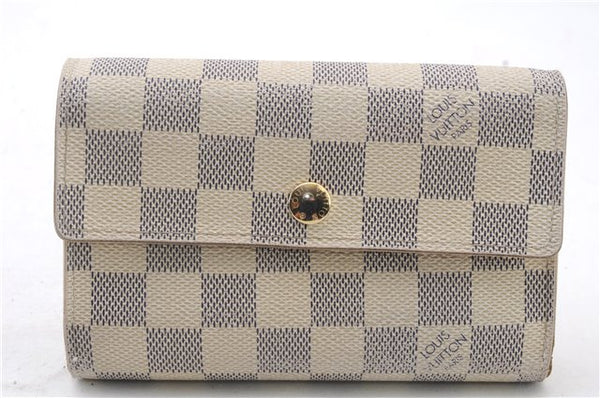 Auth LOUIS VUITTON Damier Azur Portefeuille Alexandra Wallet N63068 LV 5230C