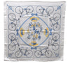 Authentic HERMES Carre 90 Scarf "LES BECANES" Silk White Box 5230D