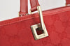 Authentic GUCCI Shoulder Hand Tote Bag GG Canvas Leather 0021098 Red 5230I