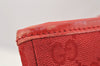 Authentic GUCCI Shoulder Hand Tote Bag GG Canvas Leather 0021098 Red 5230I
