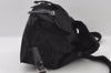 Authentic PRADA Vela Nylon Tessuto Leather Drawstring Backpack B2811 Black 5232I