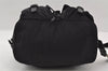 Authentic PRADA Vela Nylon Tessuto Leather Drawstring Backpack B2811 Black 5232I