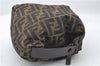 Authentic FENDI Zucca Vintage Hand Bag Pouch Purse Nylon Leather Brown 5234E