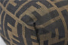 Authentic FENDI Zucca Vintage Hand Bag Pouch Purse Nylon Leather Brown 5234E