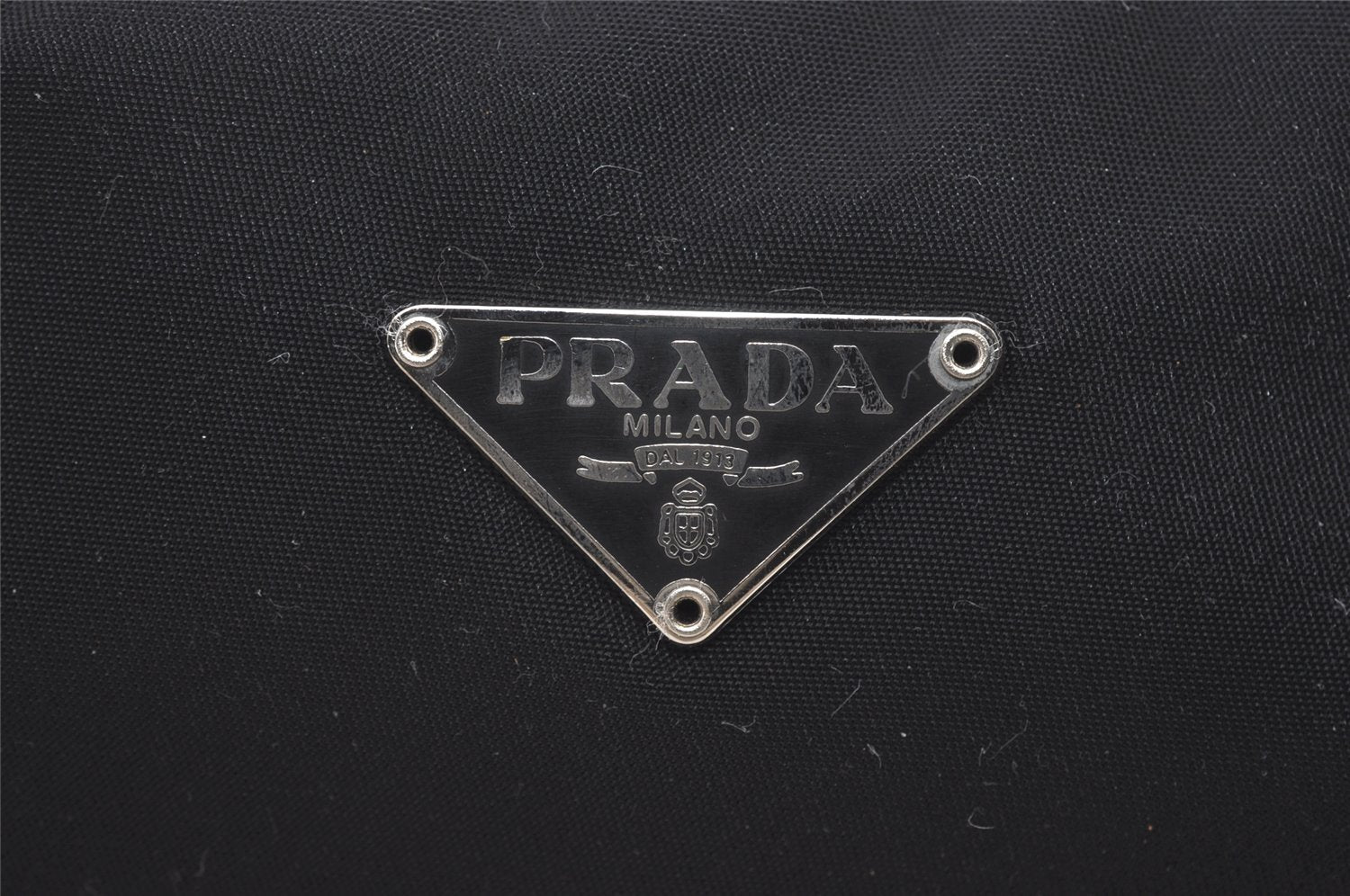 Authentic PRADA Vintage Nylon Tessuto Hand Bag Pouch Purse Black 5234I