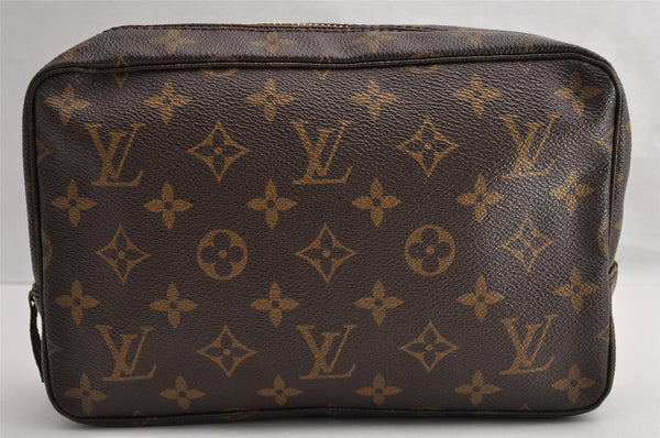 Auth Louis Vuitton Monogram Trousse Toilette 23 Clutch Hand Bag Old Model 5235I