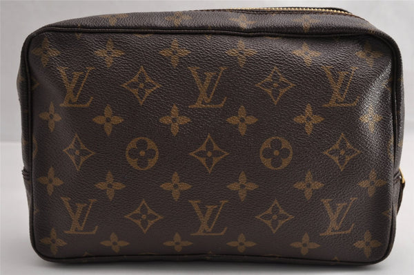 Auth Louis Vuitton Monogram Trousse Toilette 23 Clutch Hand Bag Old Model 5235I