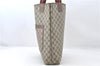 Authentic GUCCI Web Sherry Line Shoulder Tote Bag GG PVC Leather Brown 5237E
