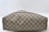 Authentic GUCCI Web Sherry Line Shoulder Tote Bag GG PVC Leather Brown 5237E