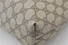 Authentic GUCCI Web Sherry Line Shoulder Tote Bag GG PVC Leather Brown 5237E