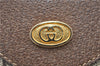 Authentic GUCCI Web Sherry Line Shoulder Tote Bag GG PVC Leather Brown 5237E