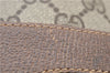 Authentic GUCCI Web Sherry Line Shoulder Tote Bag GG PVC Leather Brown 5237E