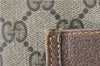 Authentic GUCCI Web Sherry Line Shoulder Tote Bag GG PVC Leather Brown 5237E