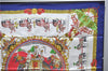 Authentic HERMES Carre 90 Scarf "CAPARACONS" Silk Navy 5240D