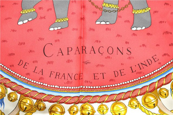 Authentic HERMES Carre 90 Scarf "CAPARACONS" Silk Navy 5240D