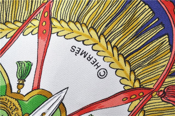 Authentic HERMES Carre 90 Scarf "CAPARACONS" Silk Navy 5240D