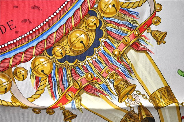 Authentic HERMES Carre 90 Scarf "CAPARACONS" Silk Navy 5240D