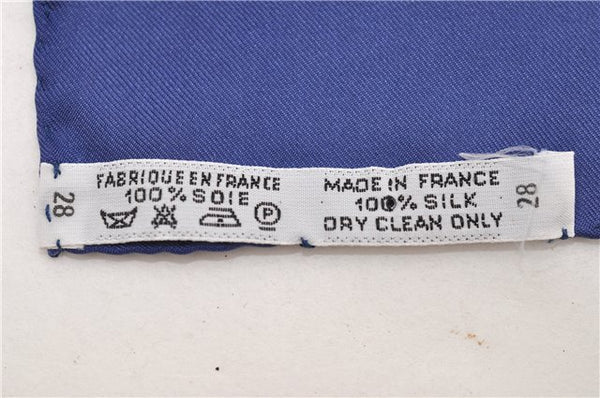 Authentic HERMES Carre 90 Scarf "CAPARACONS" Silk Navy 5240D