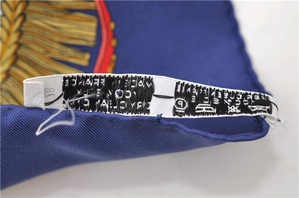 Authentic HERMES Carre 90 Scarf "CAPARACONS" Silk Navy 5240D