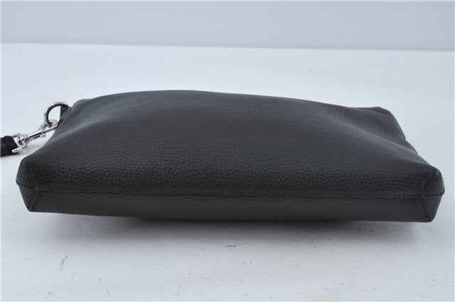 Authentic GUCCI Cosmopolis Clutch Bag Purse Leather 387075 Black 5242B