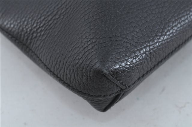 Authentic GUCCI Cosmopolis Clutch Bag Purse Leather 387075 Black 5242B