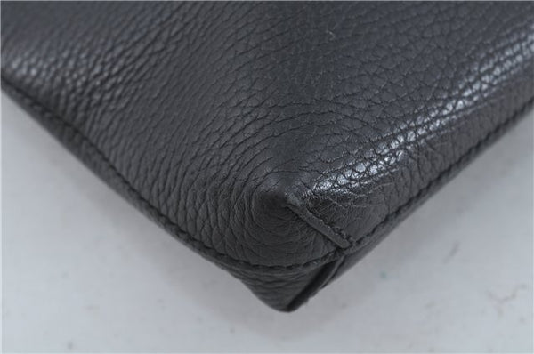 Authentic GUCCI Cosmopolis Clutch Bag Purse Leather 387075 Black 5242B