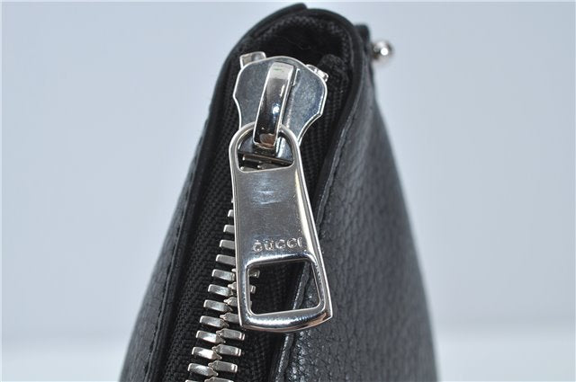 Authentic GUCCI Cosmopolis Clutch Bag Purse Leather 387075 Black 5242B