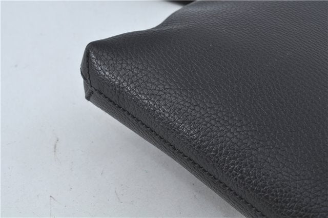 Authentic GUCCI Cosmopolis Clutch Bag Purse Leather 387075 Black 5242B