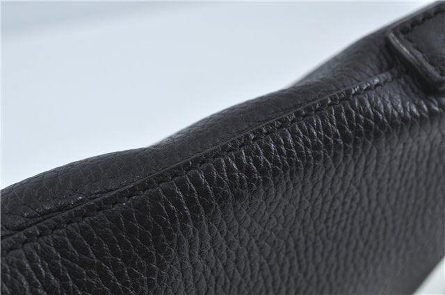 Authentic GUCCI Cosmopolis Clutch Bag Purse Leather 387075 Black 5242B