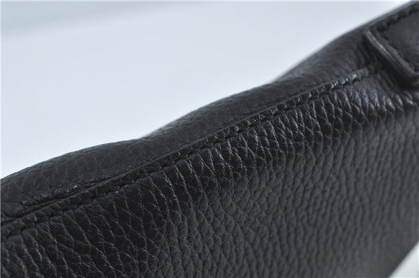 Authentic GUCCI Cosmopolis Clutch Bag Purse Leather 387075 Black 5242B