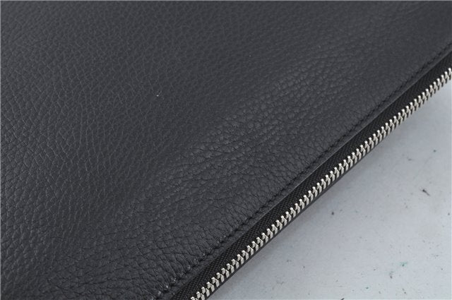 Authentic GUCCI Cosmopolis Clutch Bag Purse Leather 387075 Black 5242B