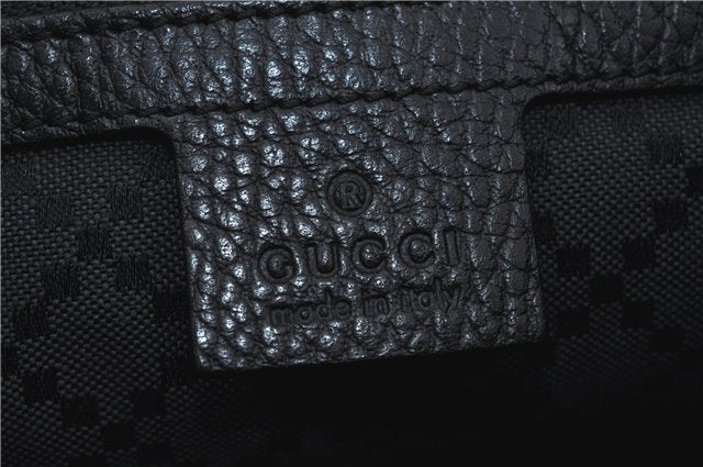 Authentic GUCCI Cosmopolis Clutch Bag Purse Leather 387075 Black 5242B