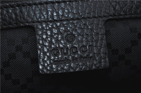 Authentic GUCCI Cosmopolis Clutch Bag Purse Leather 387075 Black 5242B