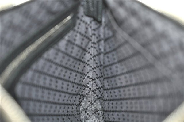 Authentic GUCCI Cosmopolis Clutch Bag Purse Leather 387075 Black 5242B