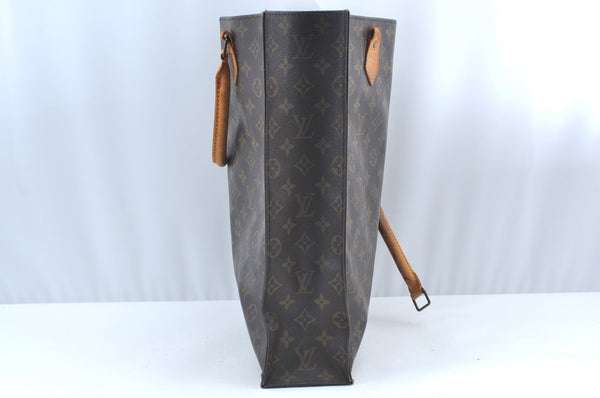 Authentic Louis Vuitton Monogram Sac Plat Hand Tote Bag M51140 LV Junk 5245I