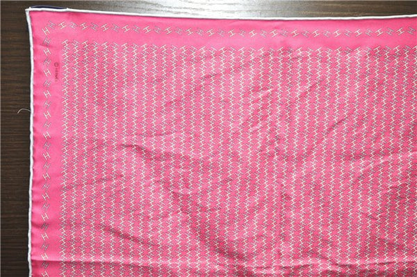 HERMES Petit Carre 40 Scarf Handkerchief H Pattern Silk Blue Purple Box 5246D