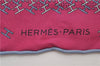 HERMES Petit Carre 40 Scarf Handkerchief H Pattern Silk Blue Purple Box 5246D